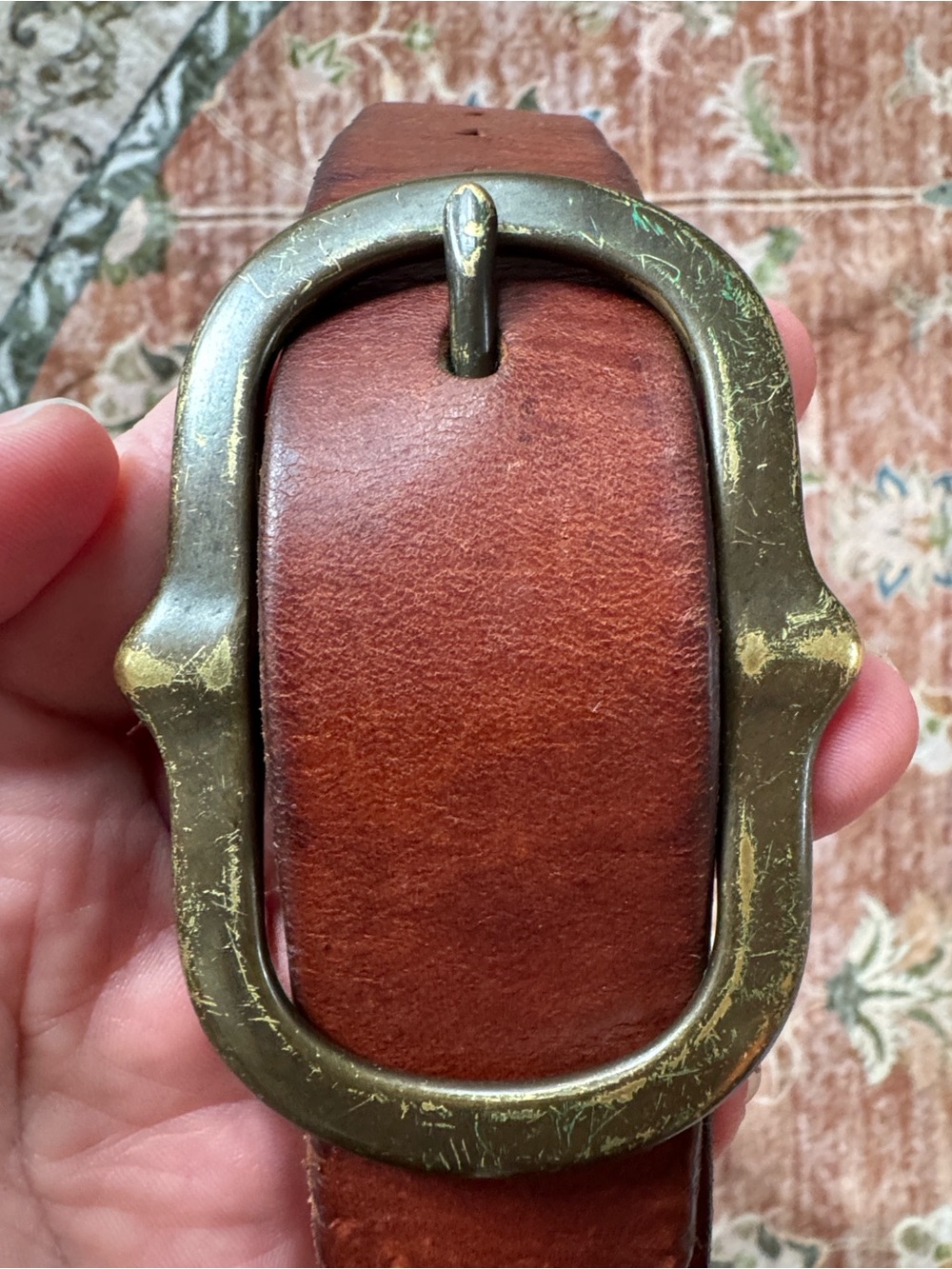 Vintage Levi's Brown 100% Leather Belt with Brass Buckle 40” Made in USA